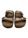 Birkenstock Shoe Size 36 Silver & Brown Leather Cork Sole Double Strap Sandals Silver & Brown / 36