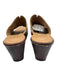 BOC Shoe Size 36 Beige & Brown Leather Wood Heel Open Toe Wedge Mules Beige & Brown / 36