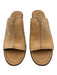 BOC Shoe Size 36 Beige & Brown Leather Wood Heel Open Toe Wedge Mules Beige & Brown / 36