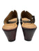 BOC Shoe Size 36 Black & Brown Leather Wood Heel Open Toe Wedge Mules Black & Brown / 36