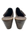 Born Shoe Size 38 Silver & Brown Leather Wood Heel Brushed Finish Clog Mules Silver & Brown / 38