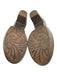 Born Shoe Size 38 Silver & Brown Leather Wood Heel Brushed Finish Clog Mules Silver & Brown / 38