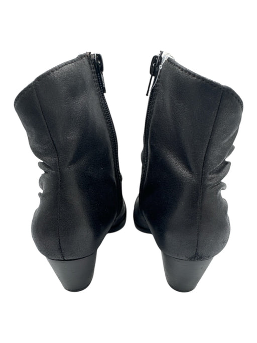 Baretraps Shoe Size 7.5 Black Leather Wood Block Heel rouched detail Booties Black / 7.5