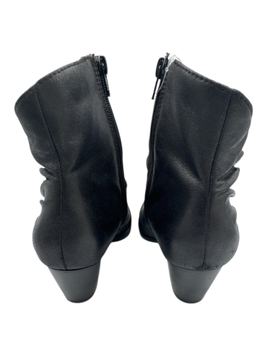 Baretraps Shoe Size 7.5 Black Leather Wood Block Heel rouched detail Booties Black / 7.5