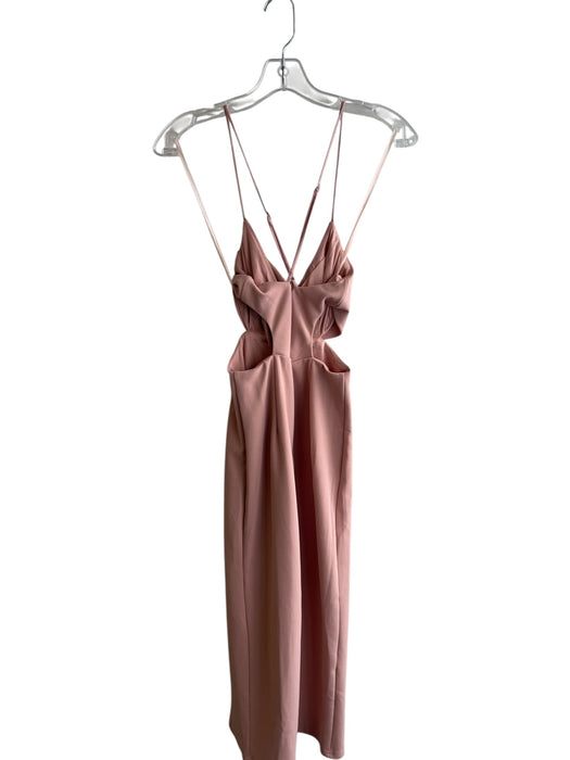 Saints + Secrets Size XS Pink Polyester Spaghetti Strap Side Cut Outs Midi Dress Pink / XS