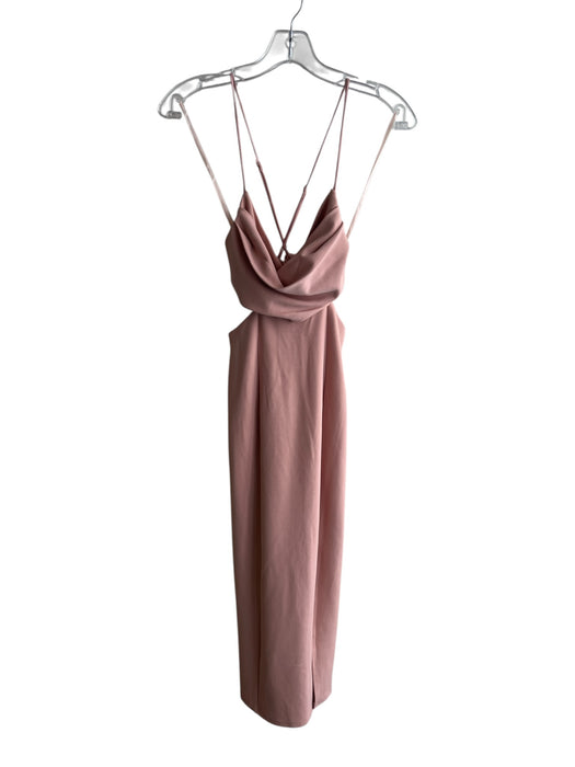 Saints + Secrets Size XS Pink Polyester Spaghetti Strap Side Cut Outs Midi Dress Pink / XS