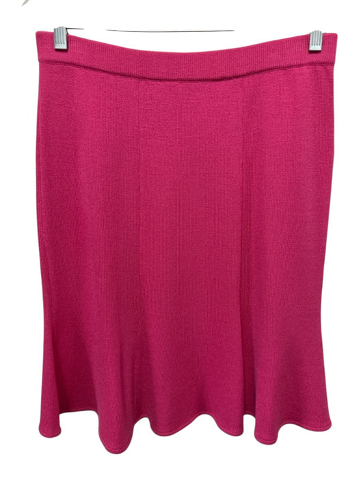 St. John Size 2 Pink, Black & White Wool Blend Contrast Trim Zip Up Skirt Set Pink, Black & White / 2