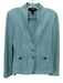 St. John Size 4 Turquoise Blue Wool Blend Knit Button Detail Jacket Skirt Set Turquoise Blue / 4