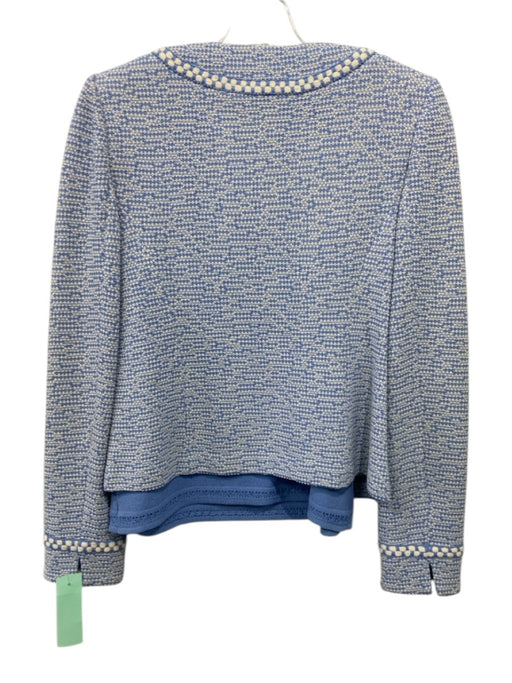 St. John Collection Size 2 Periwinkle Blue & White Wool Blend Knit Skirt Set Periwinkle Blue & White / 2