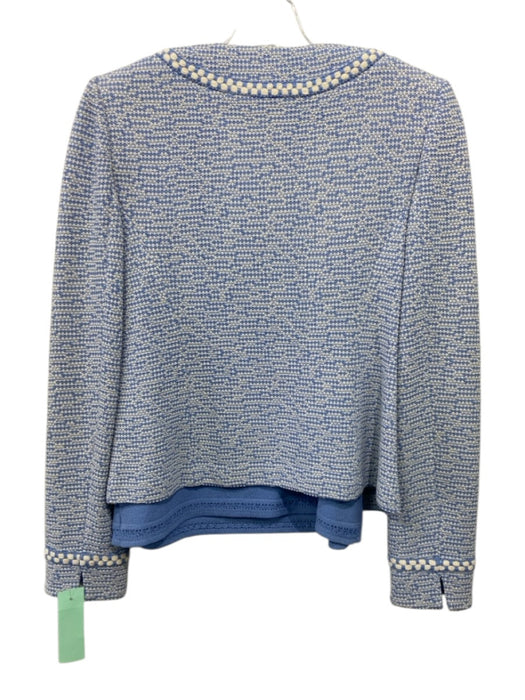 St. John Collection Size 2 Periwinkle Blue & White Wool Blend Knit Skirt Set Periwinkle Blue & White / 2