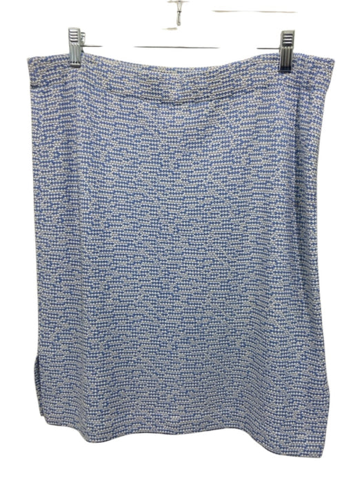 St. John Collection Size 2 Periwinkle Blue & White Wool Blend Knit Skirt Set Periwinkle Blue & White / 2