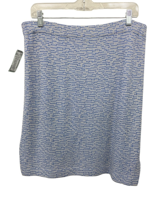 St. John Collection Size 2 Periwinkle Blue & White Wool Blend Knit Skirt Set Periwinkle Blue & White / 2