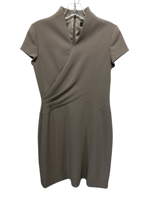 Ralph Lauren Size S Taupe Brown Wool Blend Short Sleeve Assymetric Dress Taupe Brown / S