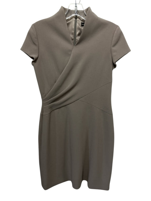 Ralph Lauren Size S Taupe Brown Wool Blend Short Sleeve Assymetric Dress Taupe Brown / S