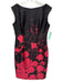 Rickie Freeman for Teri Jon Size S Black & Red Silk & Wool Floral Splatter Dress Black & Red / S