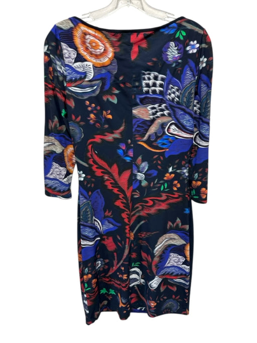 Roberto Cavalli Size S Navy Blue, Red & Multi Polyamide Blend Floral Dress Navy Blue, Red & Multi / S