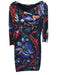 Roberto Cavalli Size S Navy Blue, Red & Multi Polyamide Blend Floral Dress Navy Blue, Red & Multi / S