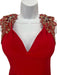 Tony Bowls Size M Red Polyester Sleeveless Crystal Embellished Beaded Gown Red / M