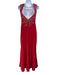 Tony Bowls Size M Red Polyester Sleeveless Crystal Embellished Beaded Gown Red / M