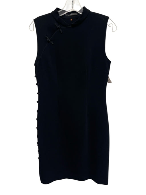 Elie Tahari Size 4 Black Triacetate & Polyester Sleeveless Mandarin Collar Dress Black / 4