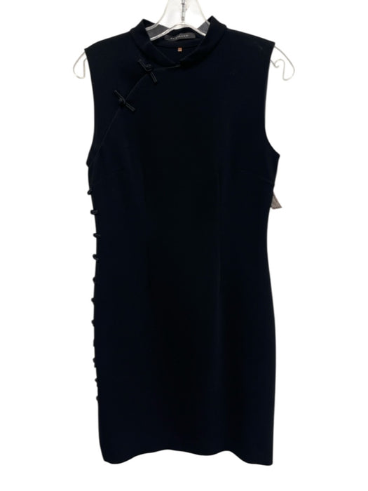 Elie Tahari Size 4 Black Triacetate & Polyester Sleeveless Mandarin Collar Dress Black / 4