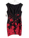 Rickie Freeman for Teri Jon Size S Black & Red Silk & Wool Floral Splatter Dress Black & Red / S