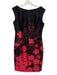 Rickie Freeman for Teri Jon Size S Black & Red Silk & Wool Floral Splatter Dress Black & Red / S