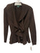 Lauren Ralph Lauren Size P/S Brown Lambswool Ruffle Knit Peplum Collar Sweater Brown / P/S