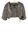 Adrienne Landau Size S Gray Rabbit Fur Short Sleeve Knit Bolero Jacket Gray / S