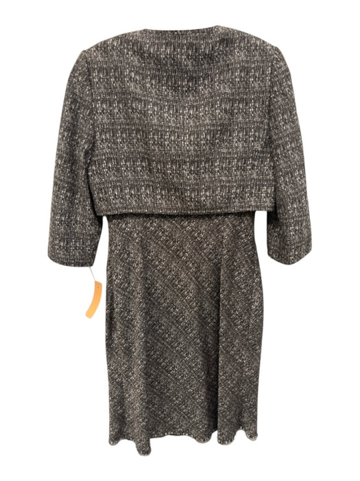 Kay Unger Size 6 Brown & White Rayon & Polyester 3/4 Sleeve Knit Dress Set Brown & White / 6