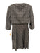 Kay Unger Size 6 Brown & White Rayon & Polyester 3/4 Sleeve Knit Dress Set Brown & White / 6