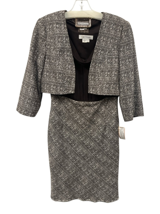 Kay Unger Size 6 Brown & White Rayon & Polyester 3/4 Sleeve Knit Dress Set Brown & White / 6