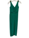 Badgley Mischka Size 4 Green Silk Sleeveless Jeweled Gathered Gown Green / 4