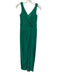 Badgley Mischka Size 4 Green Silk Sleeveless Jeweled Gathered Gown Green / 4