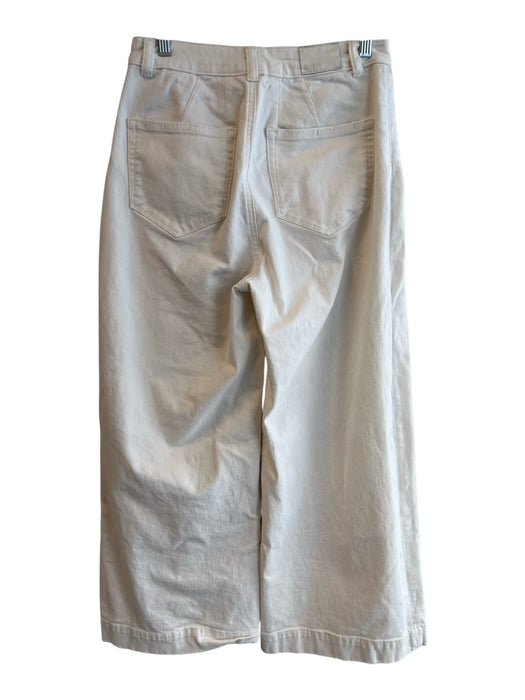 Paige Size 4 White Cotton High Rise 4 Pocket Zip Fly Wide Leg Jeans White / 4
