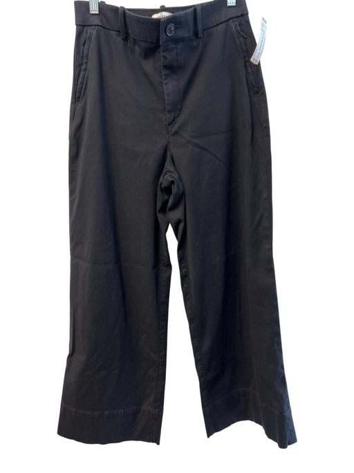 Spanx Size M Black Cotton Blend Wide Leg Hem Zip Fly High Rise Pants Black / M