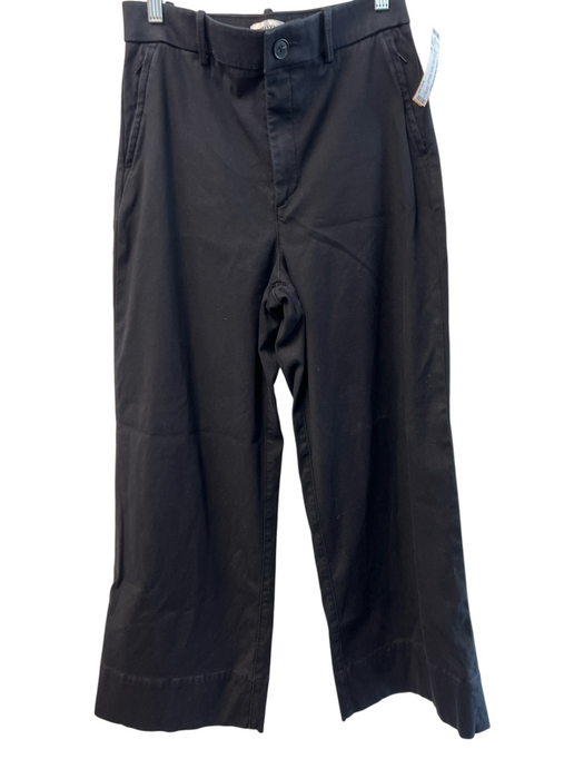 Spanx Size M Black Cotton Blend Wide Leg Hem Zip Fly High Rise Pants Black / M