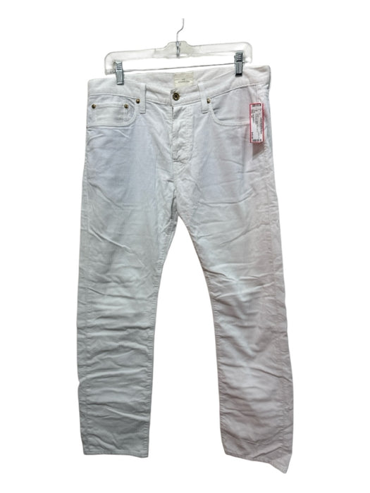Sid Mashburn Size 34 White Cotton Solid Zip Fly Men's Pants White / 34