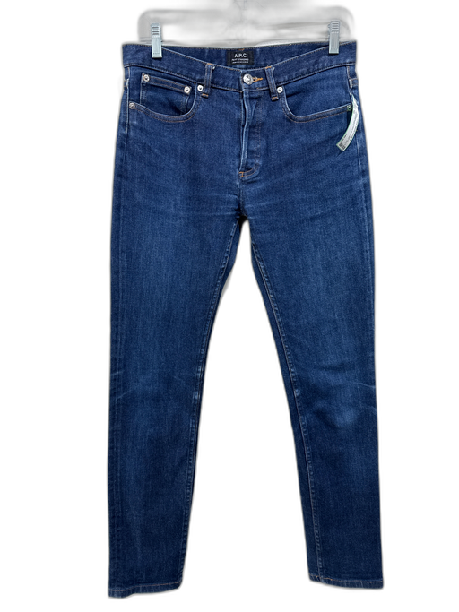 APC Size 30 Dark Wash Cotton Solid Slim Jean Men's Pants Dark Wash / 30