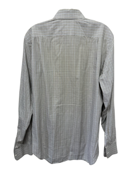 Loro Piana Size 15.75 Brown & Multi Cotton Plaid Button Down Long Sleeve Shirt Brown & Multi / 15.75