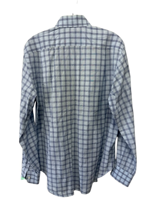 Loro Piana AS IS Size 15.75 Light Blue & Blue Print Cotton Long Sleeve Shirt Light Blue & Blue Print / 15.75