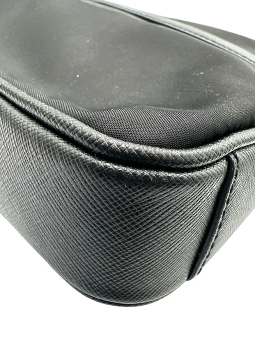 Prada Like New Black Nylon & Leather Solid Satchel Men's Bag Black