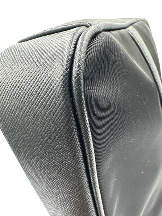 Prada Like New Black Nylon & Leather Solid Satchel Men's Bag Black