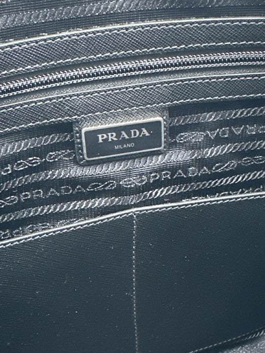 Prada Like New Black Nylon & Leather Solid Satchel Men's Bag Black
