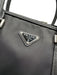 Prada Like New Black Nylon & Leather Solid Satchel Men's Bag Black