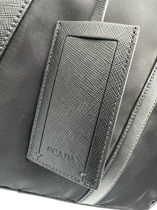 Prada Like New Black Nylon & Leather Solid Satchel Men's Bag Black