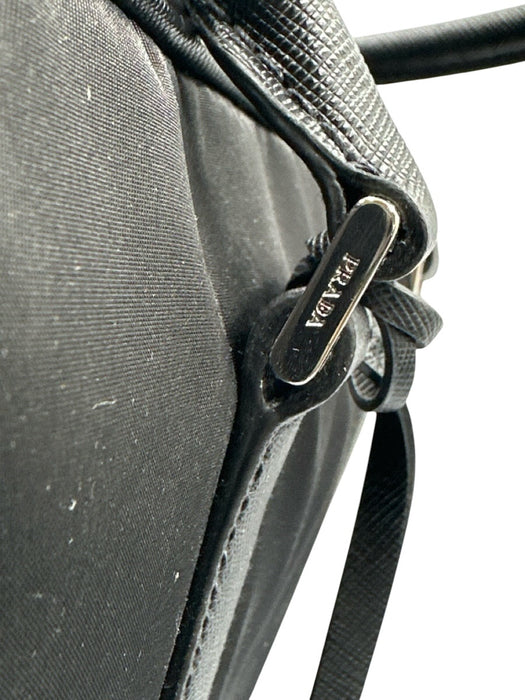 Prada Like New Black Nylon & Leather Solid Satchel Men's Bag Black