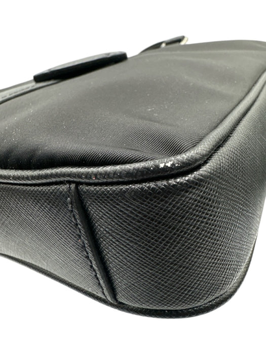 Prada Like New Black Nylon & Leather Solid Satchel Men's Bag Black
