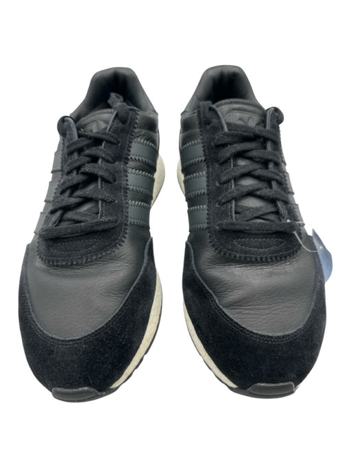 Adidas Shoe Size 9.5 Black & White Leather Solid Sneaker Men's Shoes Black & White / 9.5