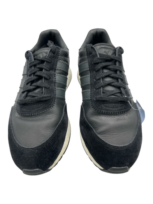 Adidas Shoe Size 9.5 Black & White Leather Solid Sneaker Men's Shoes Black & White / 9.5